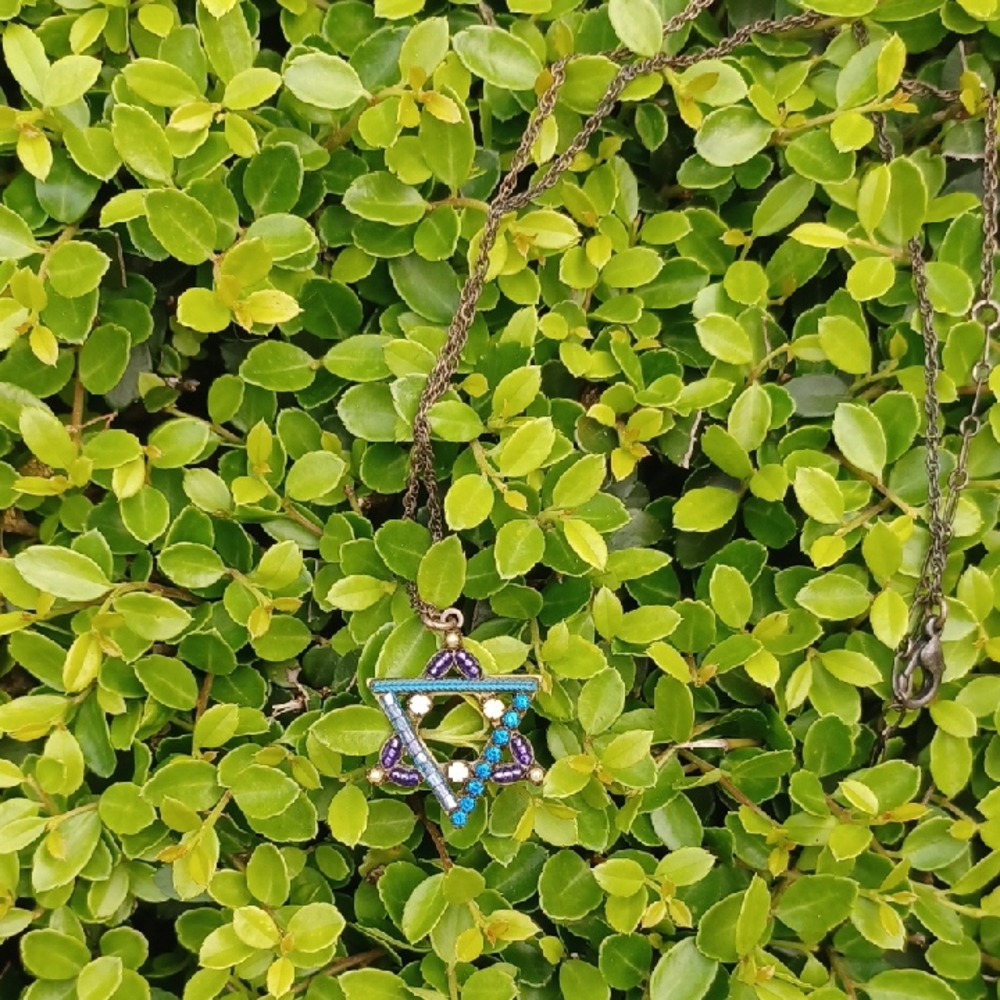Star Pendant Necklace with Blue and Silver Accents - Picture 3 of 6